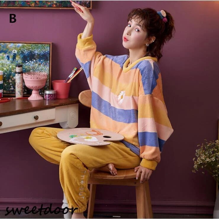 【急速出荷!】パジャマ レディース 冬 ウェア 上下セット モコモコ 部屋着 フランネル ふわふわ 長袖 長ズボン ふわもこパジャマ 寝巻き あったか 可愛い