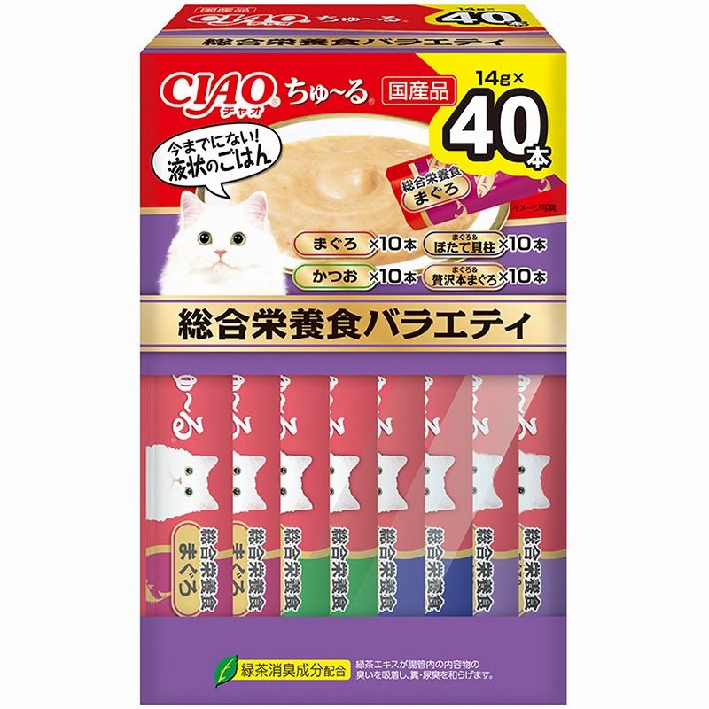 （まとめ買い）CIAO チャオ ちゅ～る 総合栄養食バラエティBOX 14gx40本入 猫用おやつ [x3]