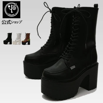 【公式】 ヨースケ 厚底 ストレッチブーツ ショートブーツ レディース 歩きやすい 10cm厚底 ヒール