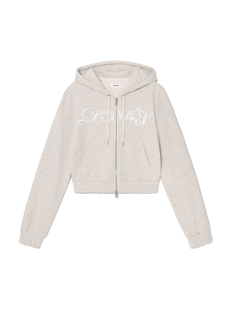 【GLOWNY】 BONNIE CROP ZIP UP : OATMEAL