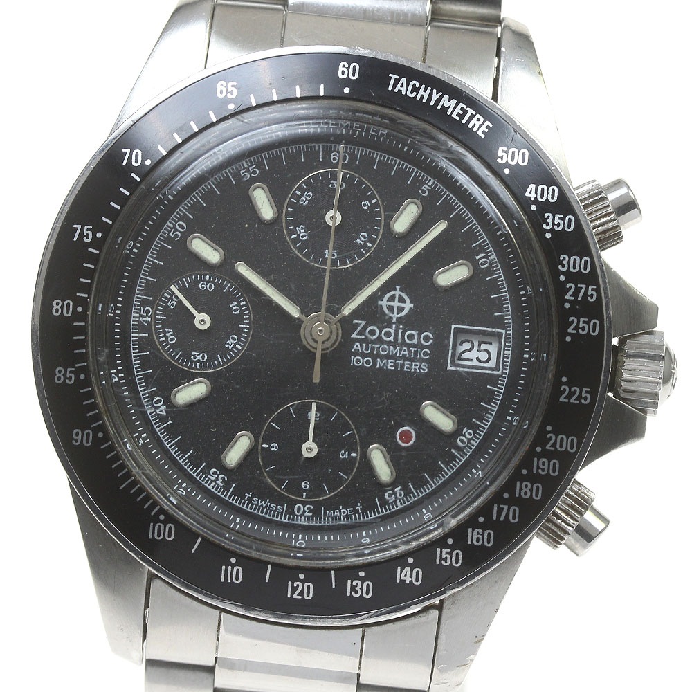 訳あり ゾディアック ZODIAC 406.32.12 レッドポイント クロノグラフ デイト 自動巻き メンズ _828087【中古】
