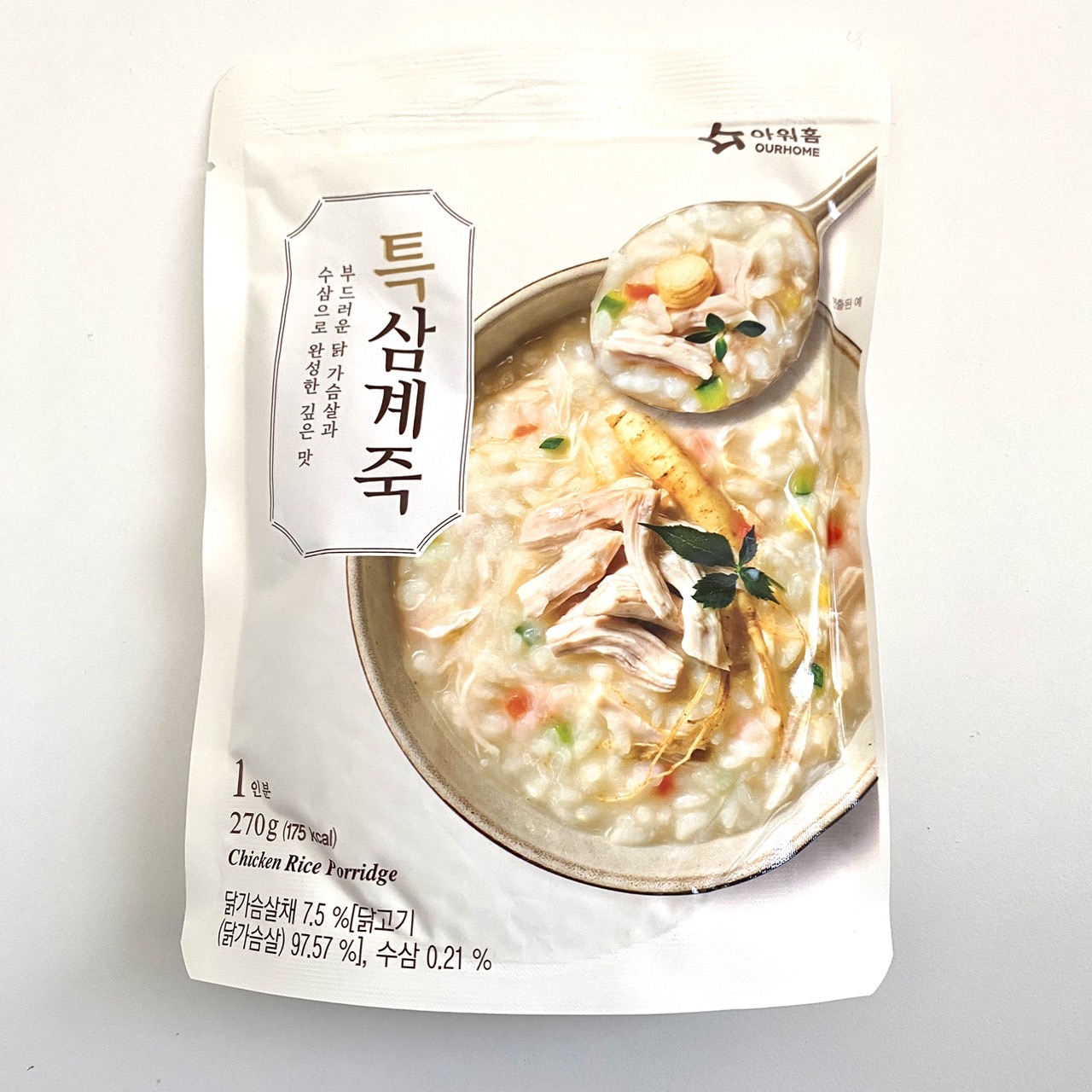 OURHOME 鶏肉お粥 270g 12袋セット 参鶏粥 韓国食品 韓国食材 レトルト パウチ お粥 コク深い おいしい 鶏肉 参鶏湯 保存食