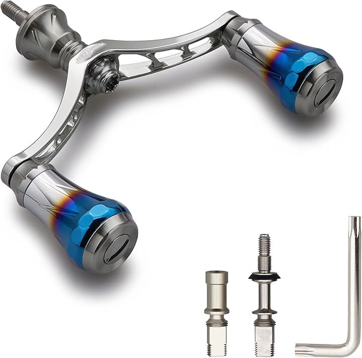 V3.0 80/98mm リール ハンドル 航空アルミ製 シマノ ダイワ 通用 スピニングリール Arch Aurora 80mm 497(ガンメタル, V4.0 - 80mm)