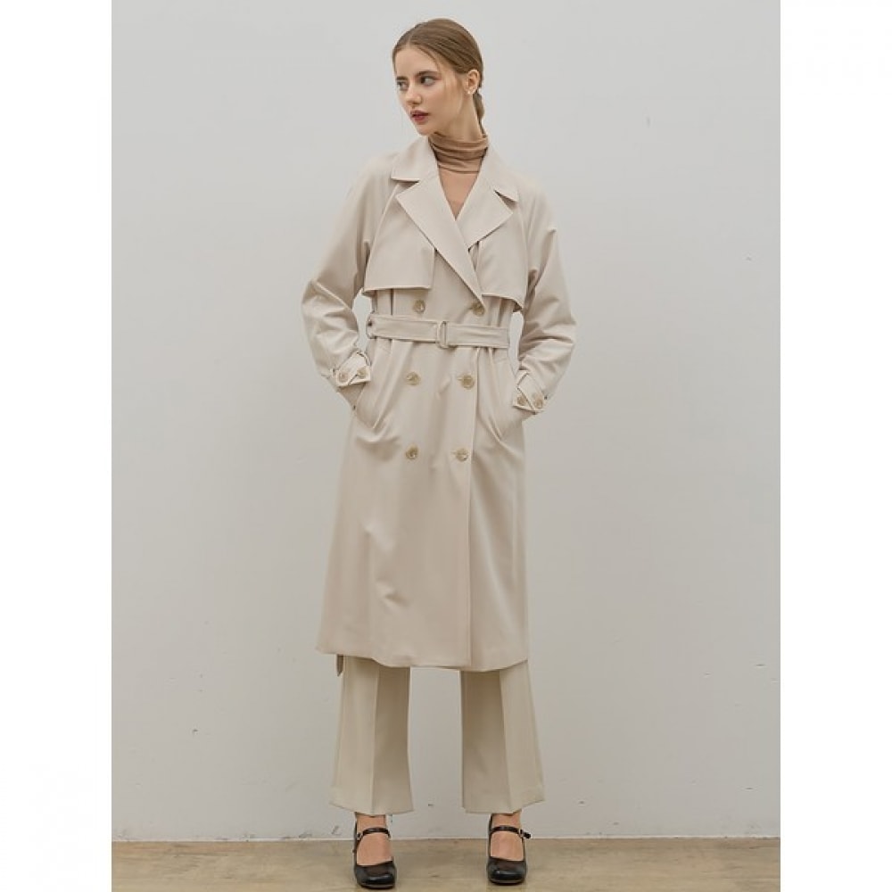 [Shas Miss] プレミアムミニマルベルト付きフラップトレンチコート (価格:438,000ウォン)