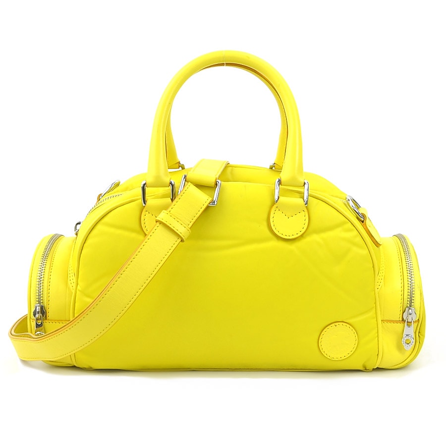 ハンティングワールド HUNTING WORLD ハンドバッグ バチュークロス/レザー イエロー レディース r10583a