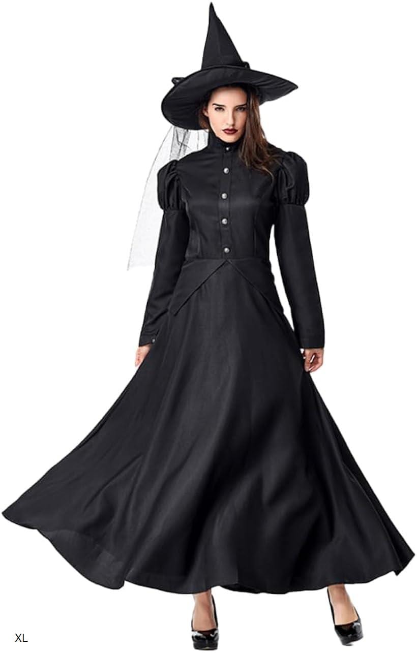 魔女 コスプレ ハロウィン 仮装 衣装 ロングワンピース 大人 魔法使い(XL)