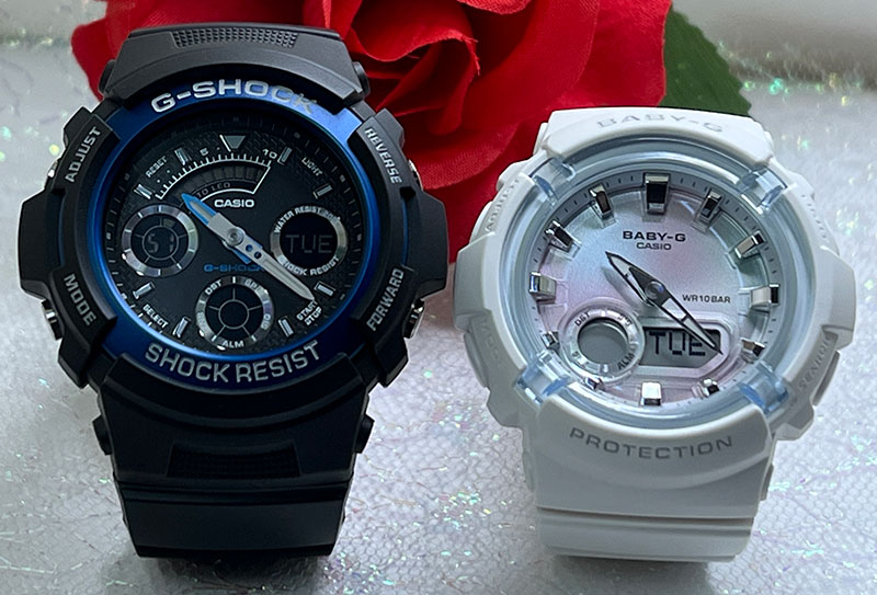 恋人たちのGショックペア G-SHOCK BABY-G ペアウォッチ ペア腕時計 カシオ 2本セット アナデジ AW-591-2AJF BGA-280-7AJF お揃い 新品 手書きします
