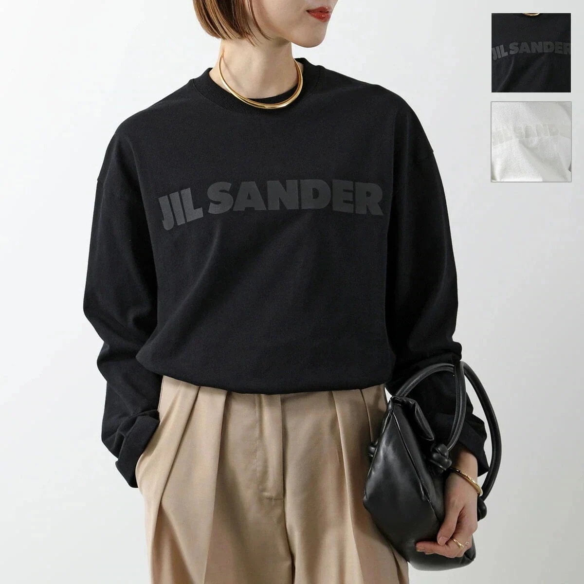 JIL SANDER ジルサンダー Tシャツ J03GC0136 J20243 レディース 長袖 ロンT ロゴT カットソー オーバーサイズ カラー2色 J03