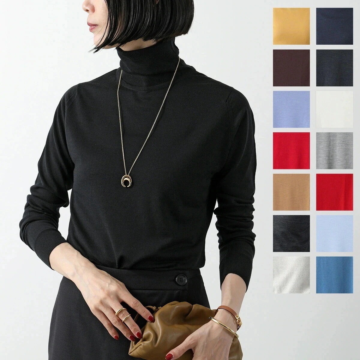 JOHN SMEDLEY ジョンスメドレー ニット CATKIN カトキン SLIMFIT メリノウール タートルネック セーター ハイゲージ 無地 カラー15 21,615円