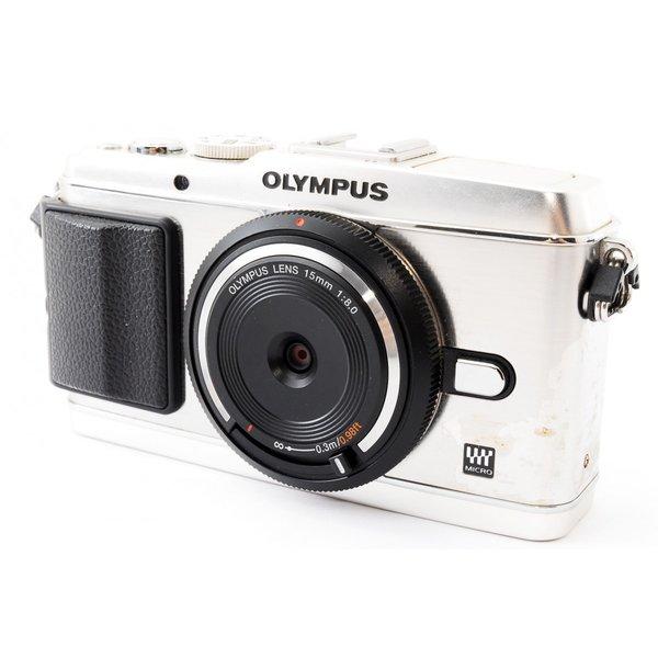 オリンパスオリンパス OLYMPUS E-P3 単焦点レンズセット シルバー 美品 SDカード付き