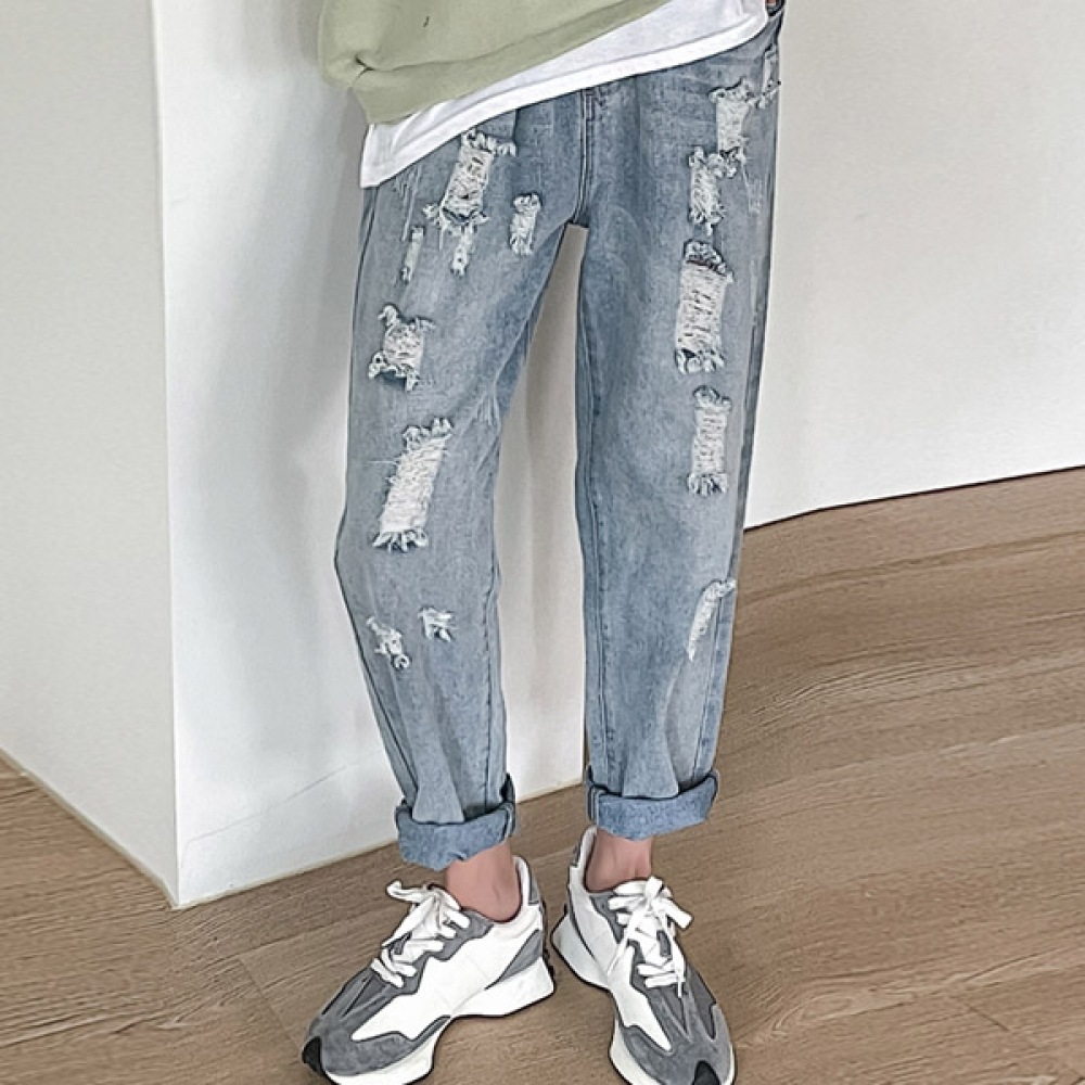 (NAK21) (44~120) フルフィットバンディングデニムパンツ NK11-P-40