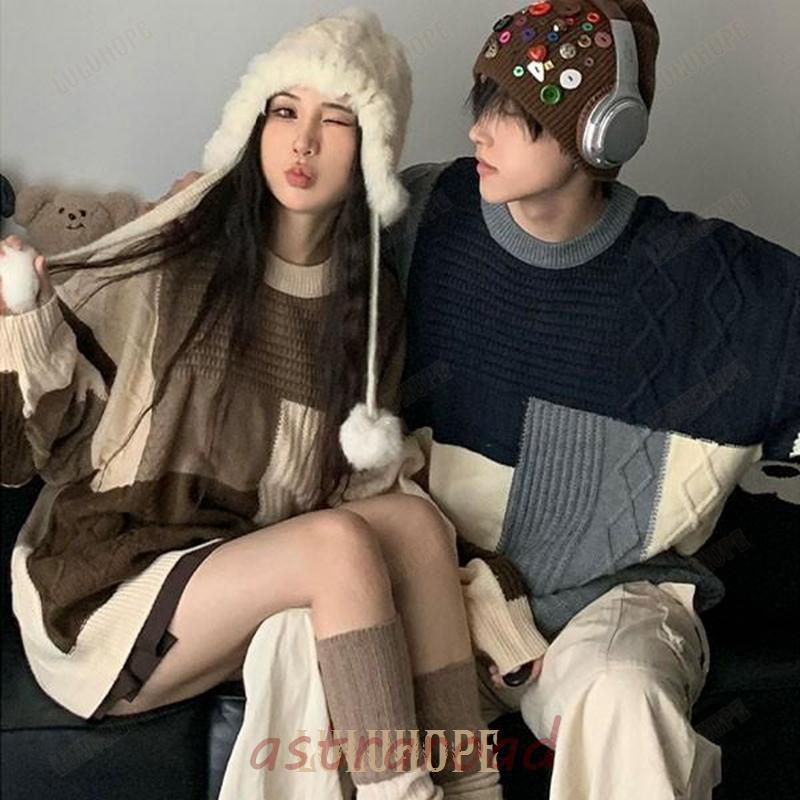 セーター ペアルック メンズ レディース ニット ベージュ グレー 秋 カップル 恋人 親友 友達 姉妹 韓国 可愛い 暖かい トップス 旅行 S M L XL 2XL 3XL 冬 4,769円