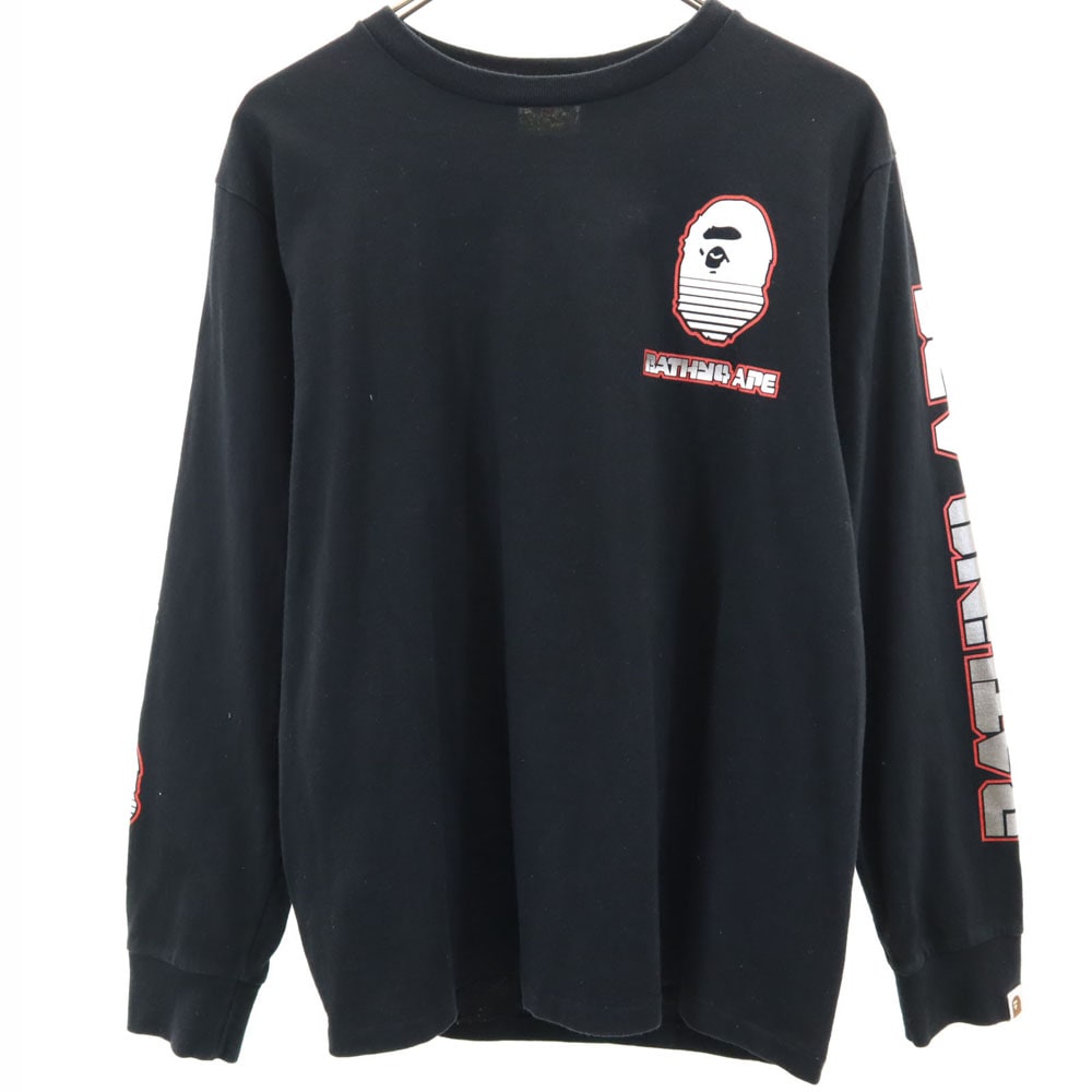 日本製 長袖 Tシャツ M ブラック ロンT メンズ