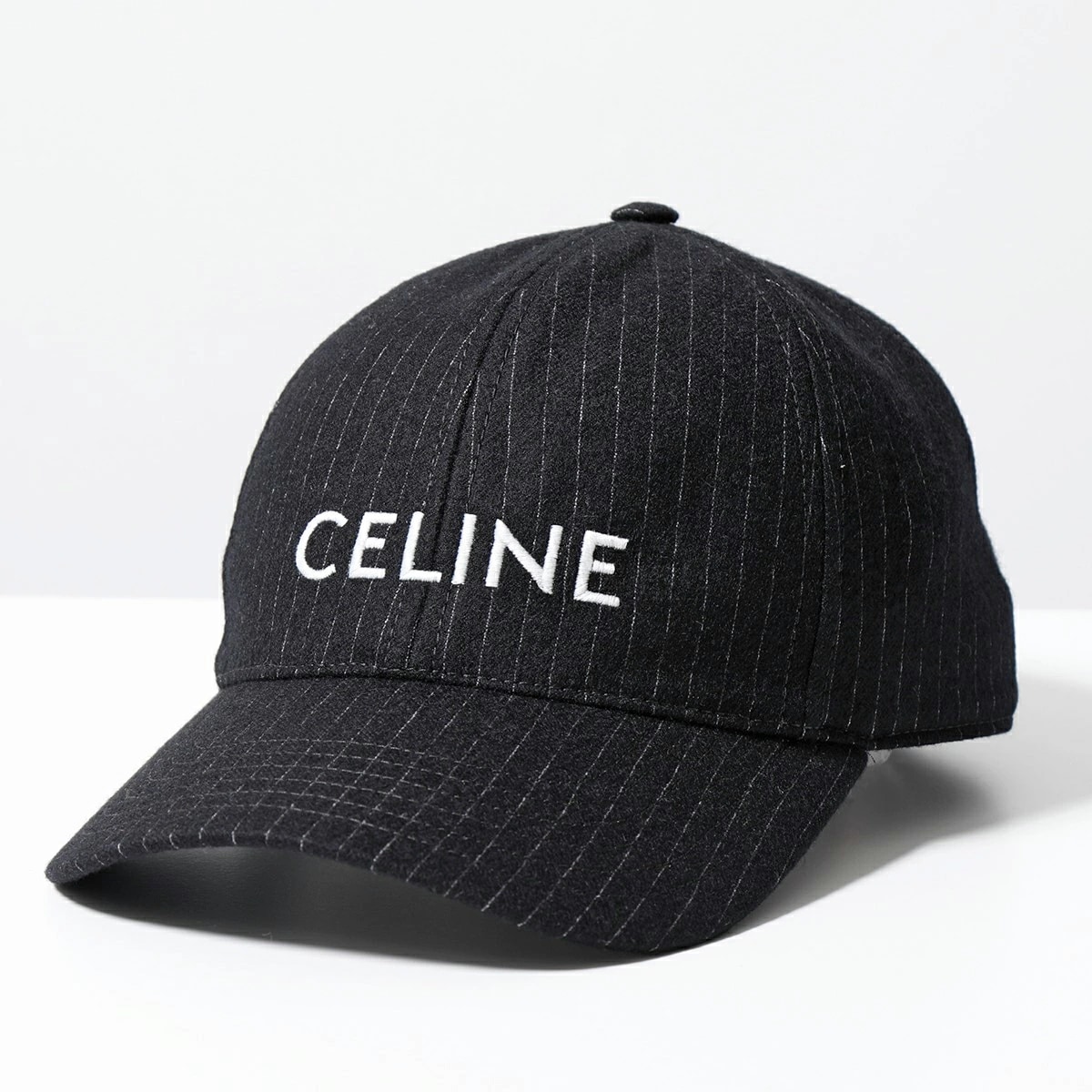 CELINE セリーヌ ベースボールキャップ 2AUS9495R.38CE レディース ストライプ 刺繍ロゴ ウール 帽子 38CE