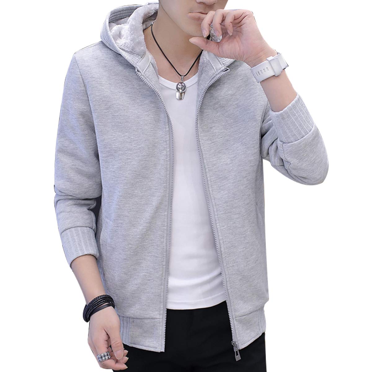 パーカー メンズ 裏起毛 春秋冬 パーカー 長袖 フード付 かっこいい ジップアップコート カーディガン メンズ