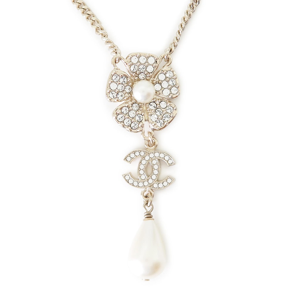 ネックレス レディース ABA696 B10748 NN572 ペンダント アクセサリー ココマーク フラワー 花 パール ゴールド＋クリア