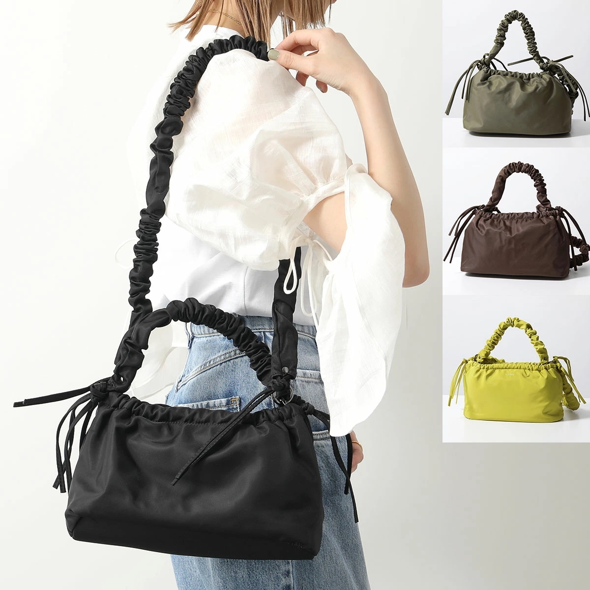 HVISK ヴィスク ハンドバッグ ARCADIA TWILL アルカディア ツイル レディース ショルダーバッグ ナイロン ギャザー 2wayバッグ 鞄 カラー4色