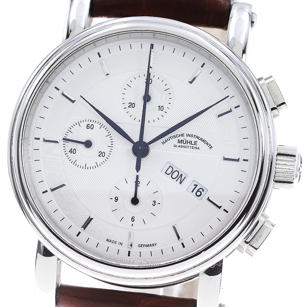 ミューレグラスヒュッテ Muhle Glashutte M1-30-90 トイトニアII デイデイト クロノグラフ 自動巻き メンズ _863572【中古】