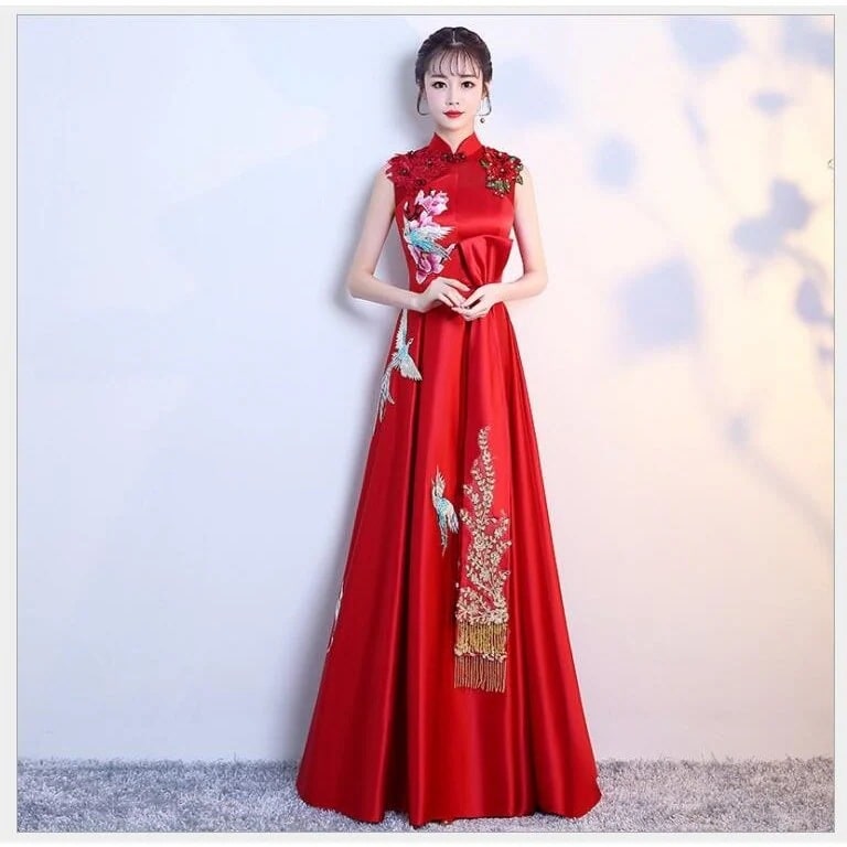 チャイナドレス 立ち襟 パーティードレス 10代 20代 30代40代 ワンピース おしゃれ ウエデ