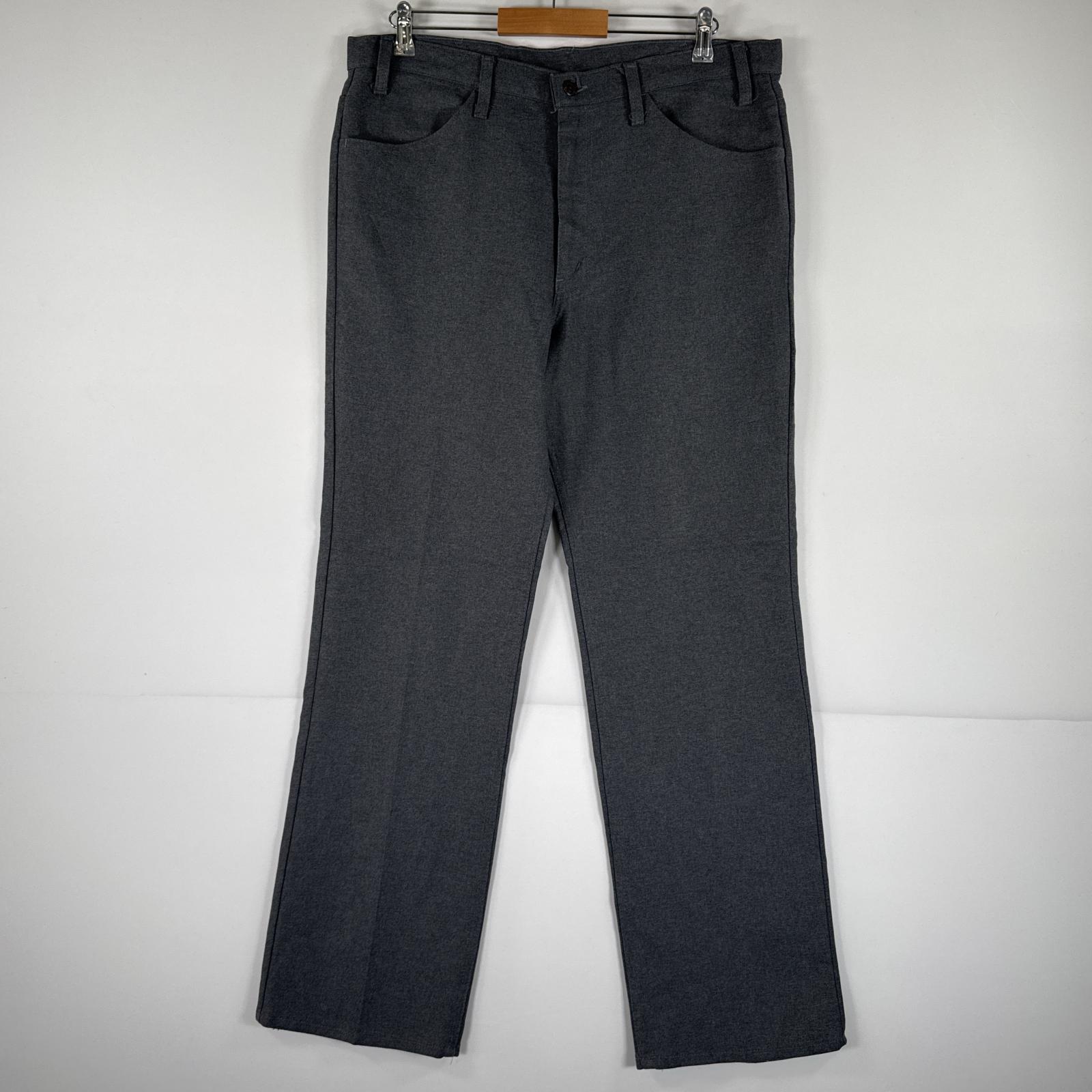 古着 90s/90年代 USA製 スラックスパンツ ランチャーパンツ フレア ブーツカット 大きいサイズ w38 L32 グレー メンズ