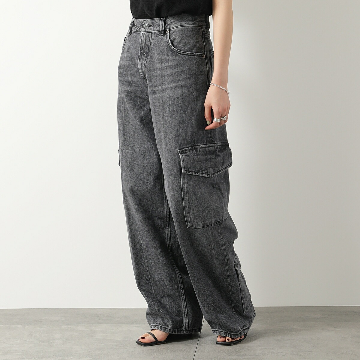 HAIKURE ハイクル ジーンズ BETHANY CARGO ベサニー カーゴ HEW03321DF118 レディース デニムパンツ L0759/MARBLE-BLACK