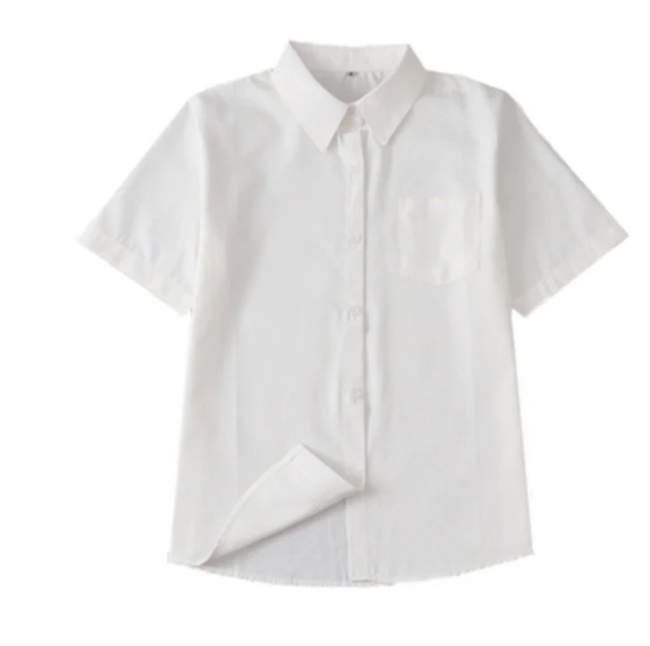 トップス シャツ ブラウス カットソー 袖あり かわいい 大人可愛い きれいめ シンプル カジュアル 襟付き 半袖 無地 ホワイト 通学 通勤 着回し 2XL 3XL 4XL 5XL 春夏 コーデ