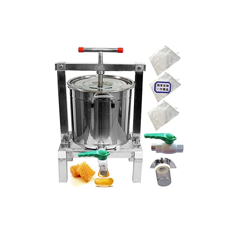 HCTOOL 蜜を絞り器 手動 蜂蜜分離器 ステンレス 圧縮製蝋器 15L 大容量 ワックス押え ミツバチ 蜂蜜押さえ ドラム養蜂器具 養蜂農場 (M:30*29*57cm) 21,041円