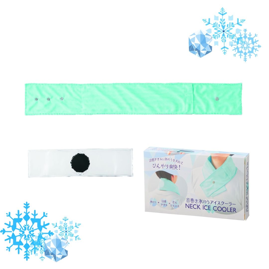 【100個セット】首巻き氷のう　アイスクーラー 首巻き氷のう クールタオル付 熱中症対策 冷感グッズ 夏ギフト 大口径氷のう イベント景品 ノベルティ粗品 冷却アイテム 来場記念品