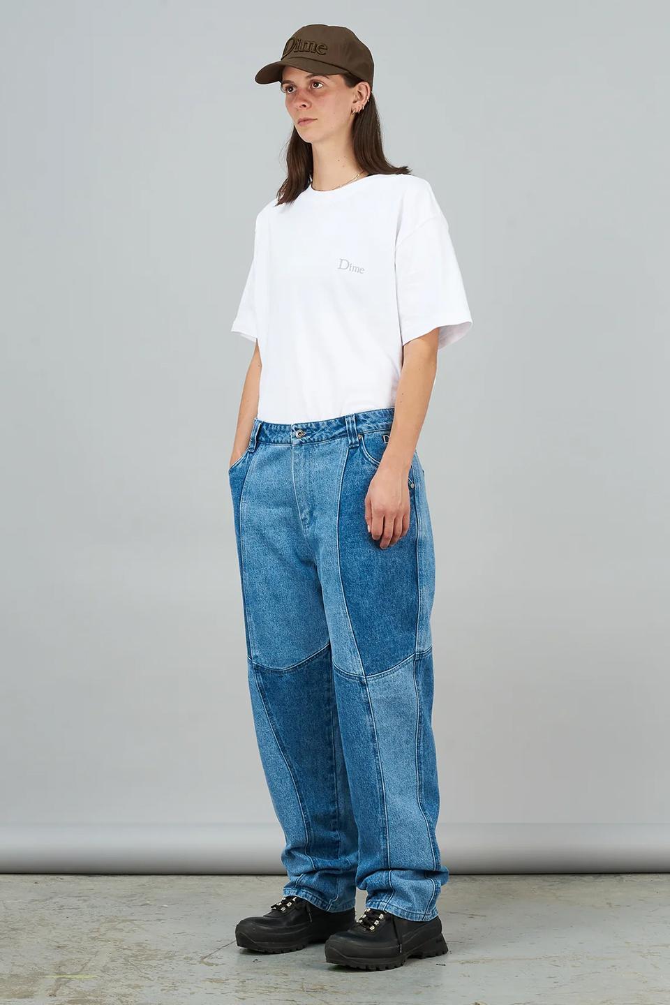 【DIME】 BLOCKED RELAXED DENIM PANTS : BLUE WASHED