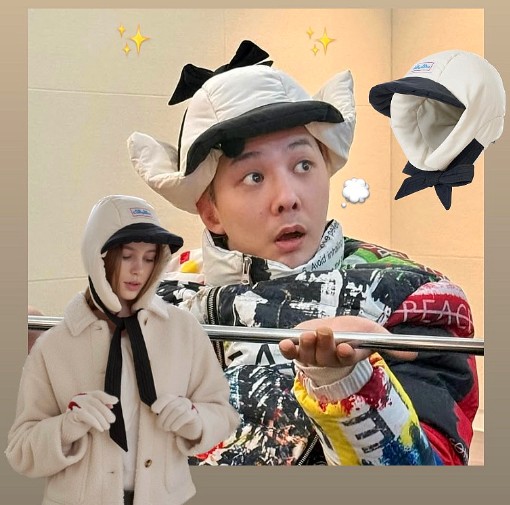 【韓国アイドル風GD着用風】ALLINCOMPLETE パンダパディングバラクラバ冬の防寒帽子 4カラー展開