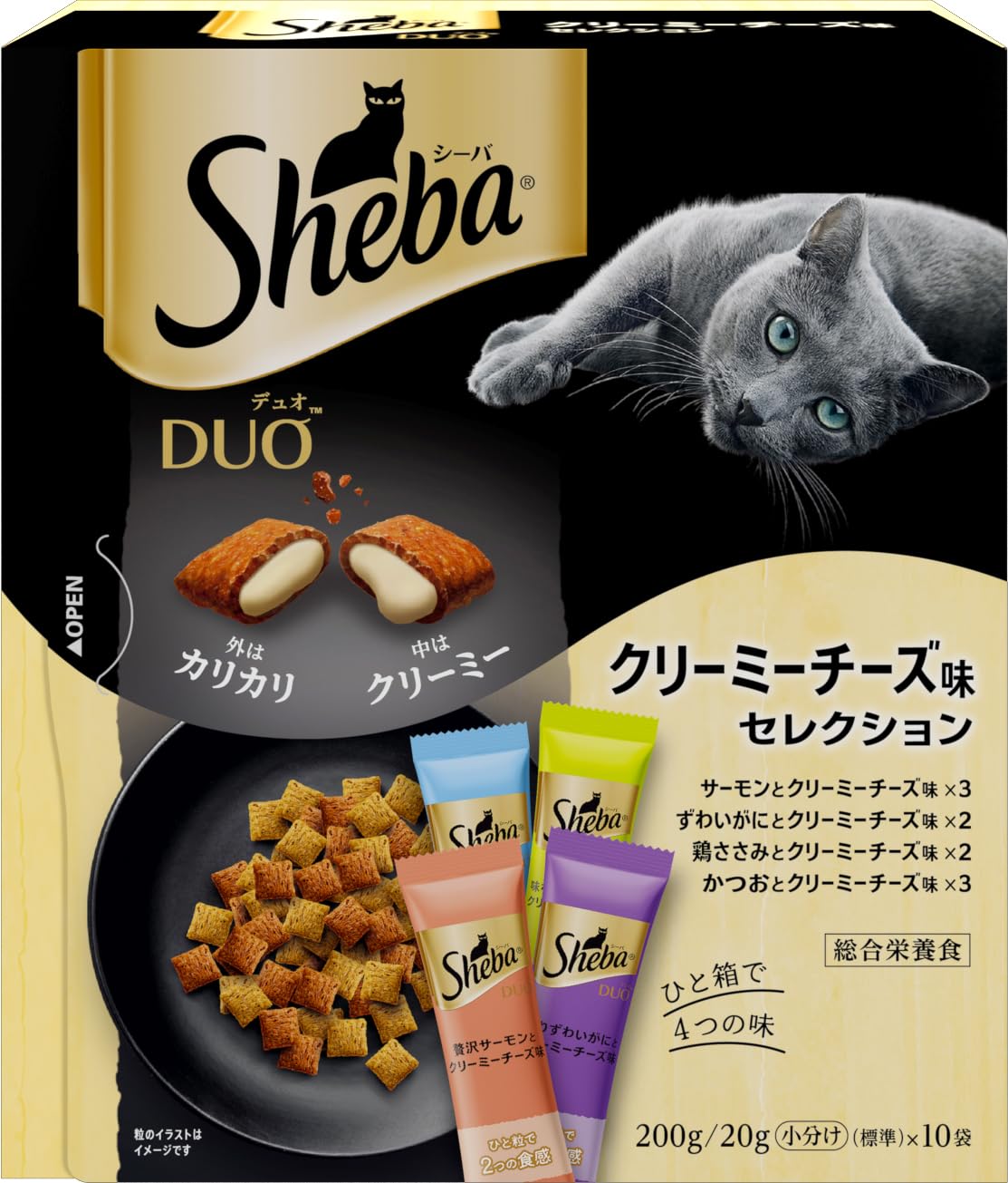 シーバ デュオ キャットフード クリーミーチーズ味セレクション 成猫用 200g×12個(ケース買い)