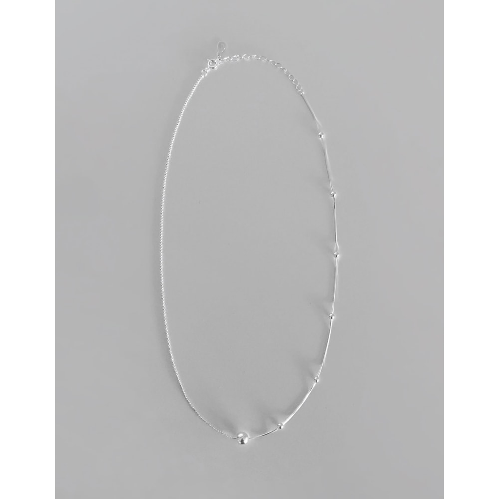 ブラックアップ (シルバー925) シェリーボールネックレス