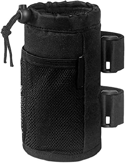 他サイト： ドリンクホルダー 自転車 バイク ボトルケージ ハンドル装着 ベビーカー ポケット付き 保温 保冷 取付簡単(ブラック)の商品画像