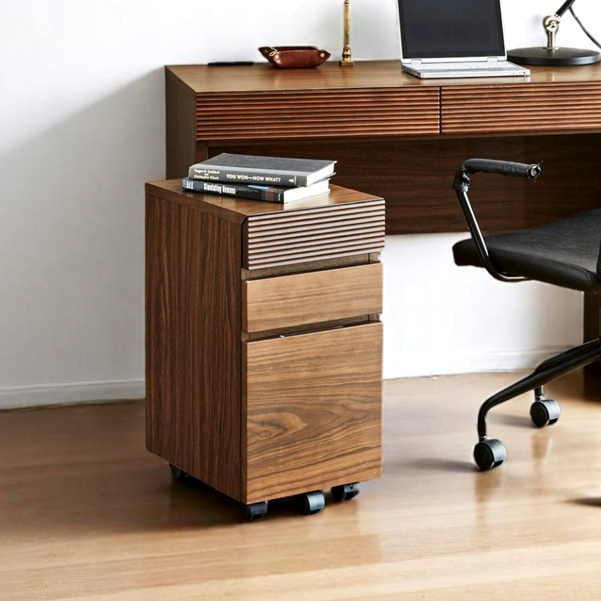 デスクワゴン 3段 キャスター付き 幅30cm 天然木 ワゴン サイドワゴン 引き出し 収納 デスク横 完成品 サイドチェスト フルスライド 木製 脇机 キャビネット サイドキャビネット 書斎