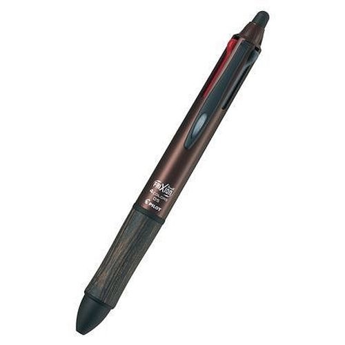 （まとめ買い）消せる4色ボールペン フリクションボール4 ウッド 0.5mm ブラウン LKFB-3SEF-BN [x3]
