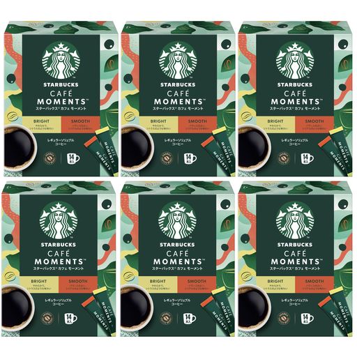 スターバックス カフェ モーメント スティックブラック アソート 14本×6箱,レギュラー ソリュブル コーヒー,個包装