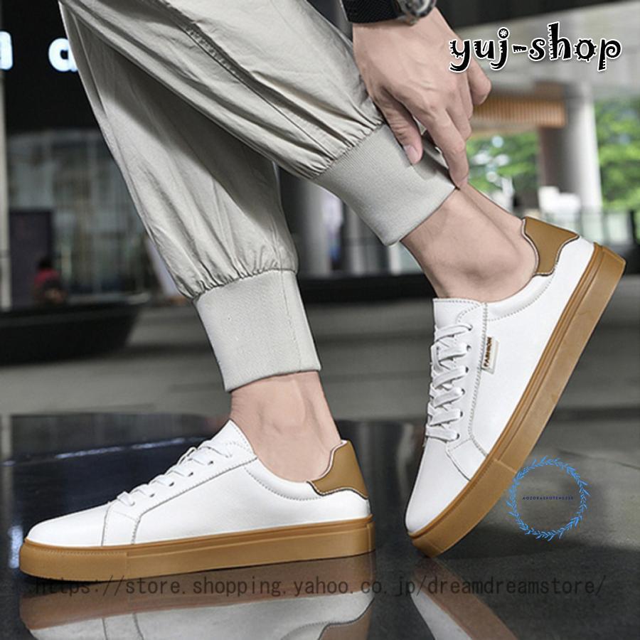 (XRELEX)!!スニーカー メンズ カジュアルシューズ 大きいサイズ レースアップシューズ レザー デッキシューズ ローカット スケートボードシューズ フラットスニーカー