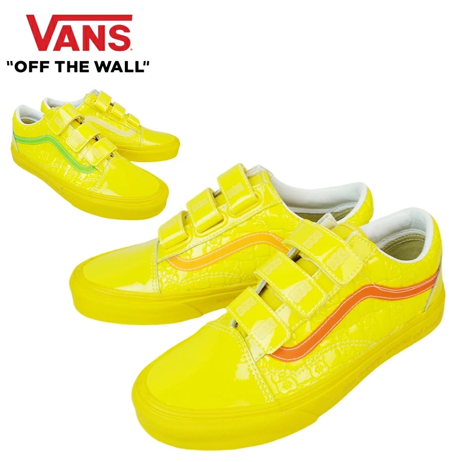 VANS スニーカーVANS ヴァンズ バンズ【箱なし】OLD SKOOL V オールドスクールVHARIBO ハリボー チェッカーボード イエローバイ