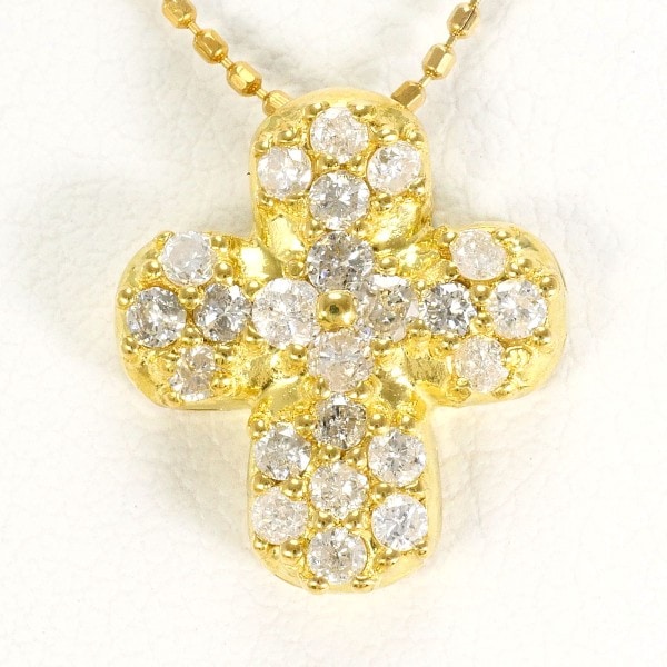 K18 18金 YG イエローゴールド ネックレス ダイヤ 0.50 約40cm ジュエリー 中古