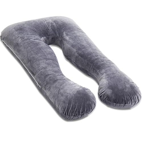 Awesling 妊婦 U字型抱き枕 全身枕授乳クッション妊娠マタニテイー抱き枕 快眠 グッズランキング 背もたれ 腰枕 多機能 男性用 女性用 横向き寝 洗える枕カバー付き (灰)