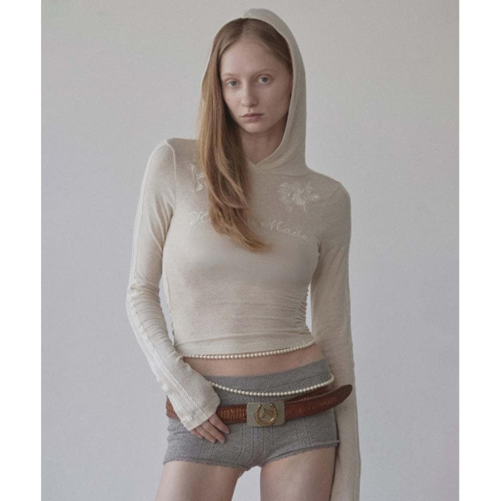 スカルプター Rose Angora Hoodie Tee Raw SC24A230IV