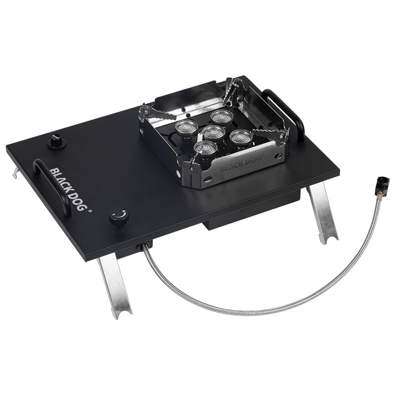 【公式】BLACKDOG 百式 IGT キャンプテーブル 折り畳み 4.5ユニット igt規格パネル天板 高さ41～62cm調節可能 アルミ材質 収納袋付き (シングルバーナー)