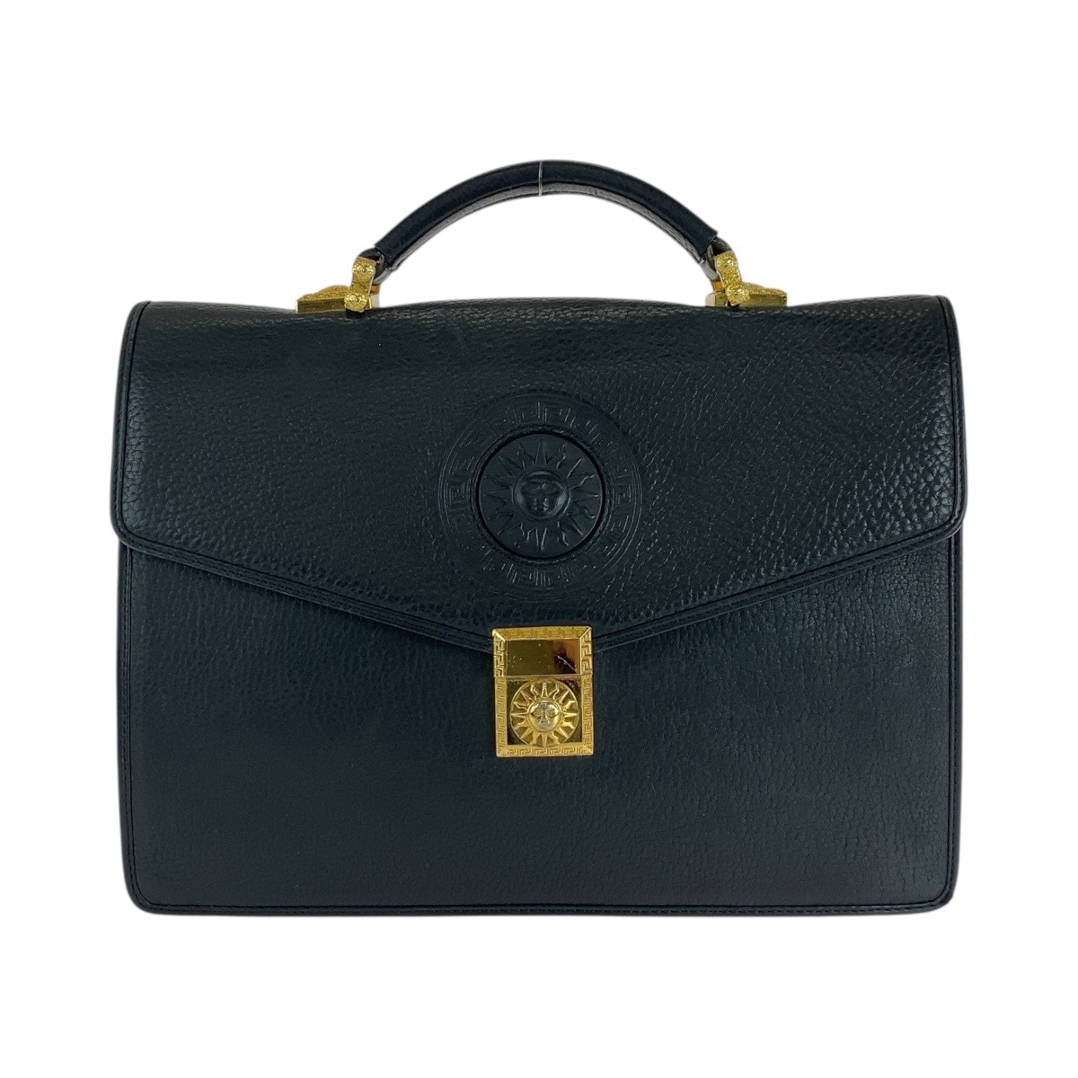 美品 ヴィンテージ サンバースト ブラック 黒 ゴールド金具 レザー セカンドバッグ メンズ 501394 24,528円