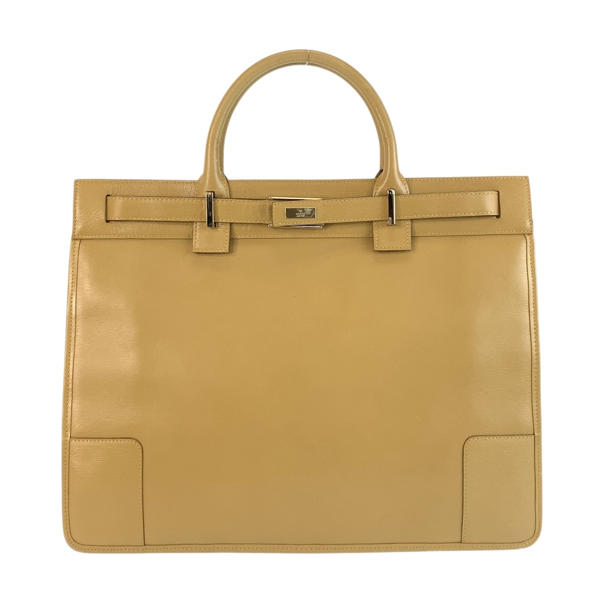 美品 ベージュ ゴールド金具 レザー 002 1090 ビジネスバッグ トートバッグ レディース 504042