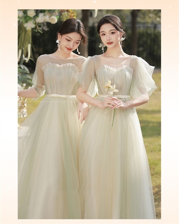 ワンピースドレスドレスお呼ばれ ピアノ発表会 結婚式 袖付き ワンピース 披露宴 ブライズメイド 結婚式 席 ロング丈 大人 演奏会用ドレス 演奏会 卒業式 ロングドレス 二次会 ミモレ丈 レ ド