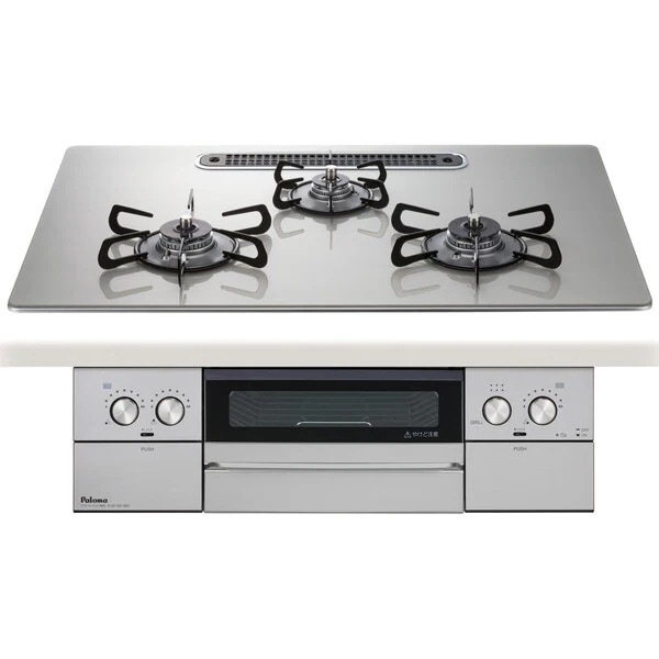ビルトインガスコンロ プロパンガス用 3口 左右強火タイプ 幅75cm PD-829WS-U75GH-LP シャインシルバー WITHNA (ウィズナ)