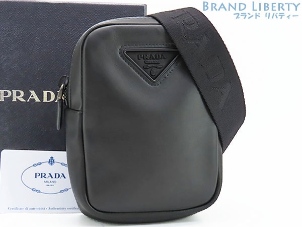 未使用プラダスマートフォンケースショルダーポーチポシェット斜め掛けショルダーバッグ小物入れブラック2ZT027