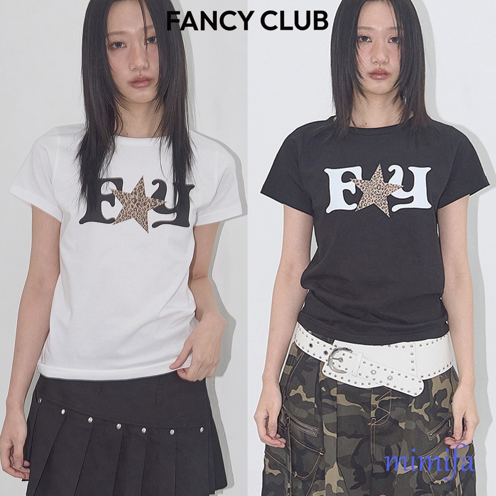 [FANCY CLUB] FY レオパードTシャツ スリム コットン100%
