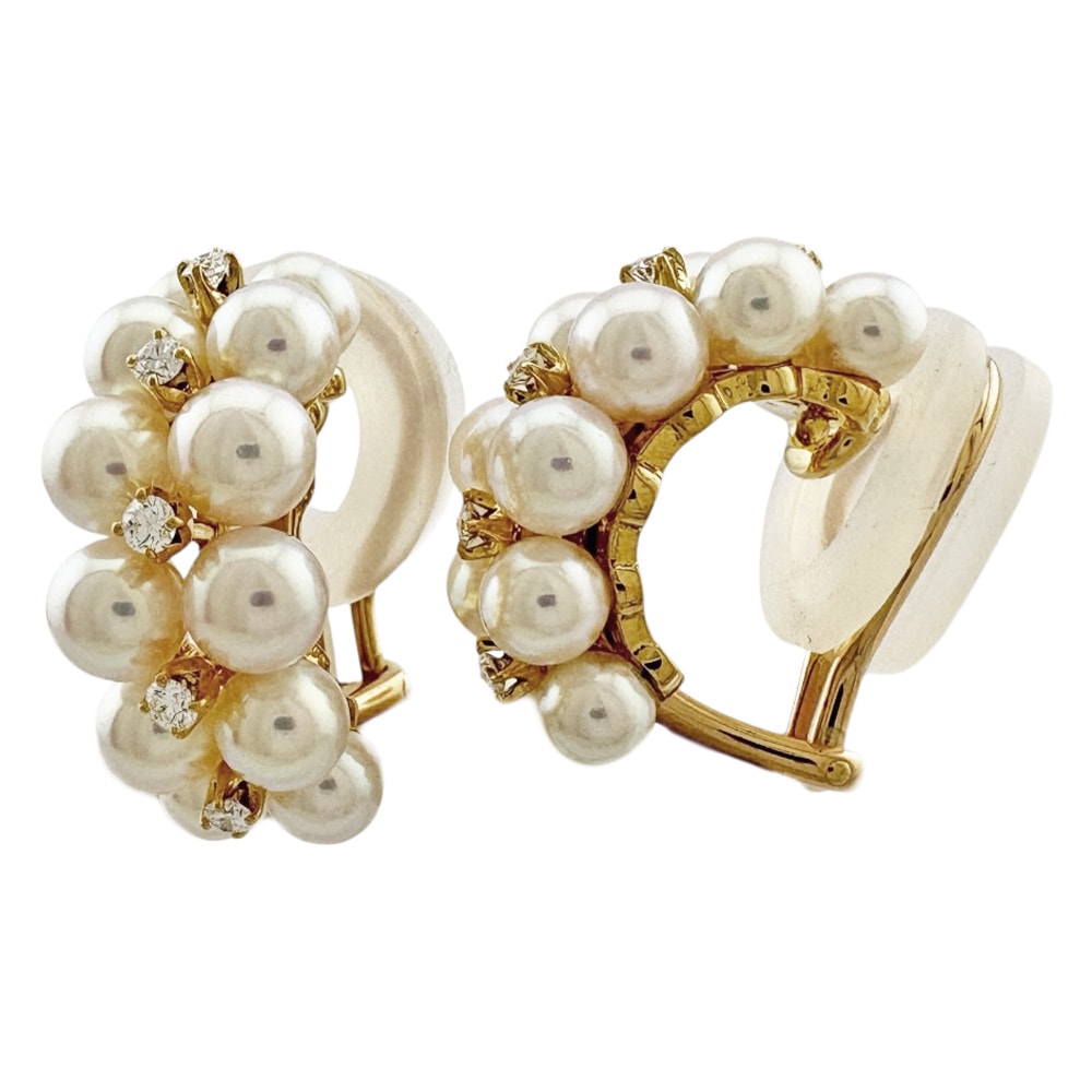ミキモト イヤリング 18金 K18イエローゴールド パール MIKIMOTO 中古 美品