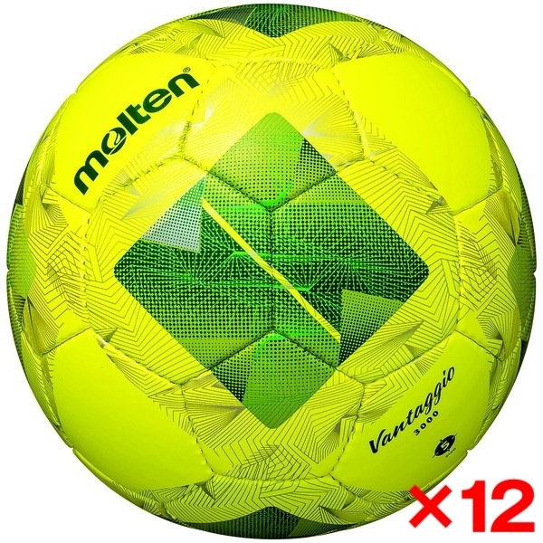 12個セット サッカーボール 5号球 ヴァンタッジオ3000 検定球 ライトイエローxグリーン F5N3000-YG
